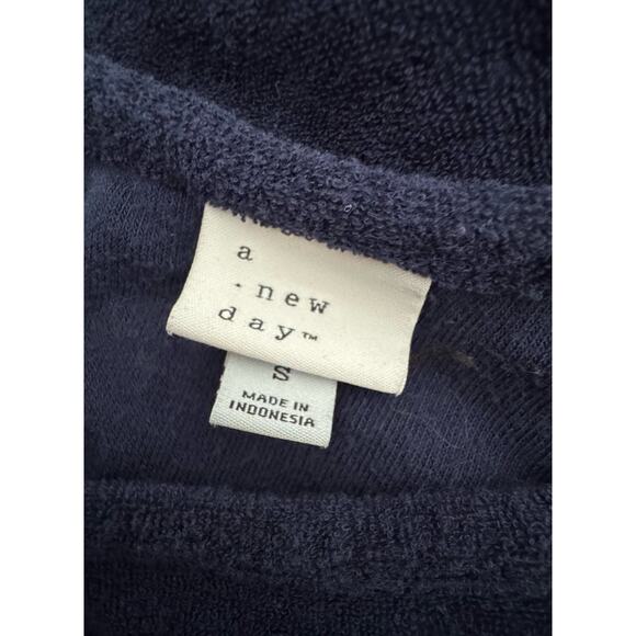 A New Day Terry Cloth Tank Top & Shorts Navy Blue size Women’s Size Small - Picture 5 of 12